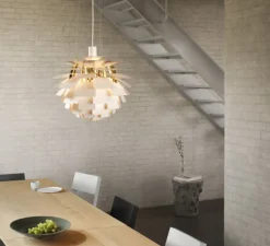 Suspension, Artichoke S, blanc, laiton, Ø48cm, H46,5cm - Louis Poulsen