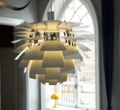 Suspension*Louis Poulsen Suspension, Artichoke S, vert poudré, chrome, Ø48cm, H46,5cm - vert poudré, acier chromé