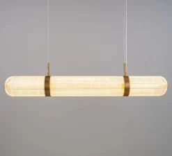 Suspension*Mullan Lighting Suspension, Ashford Linear, , LED, 2700K, 660 lm, Ø15cm, H120,9cm - laiton antique