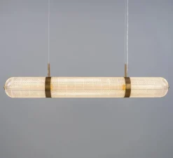 Suspension*Mullan Lighting Suspension, Ashford Linear, , LED, 2700K, 660 lm, Ø15cm, H120,9cm - laiton antique