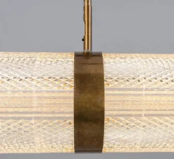 Suspension*Mullan Lighting Suspension, Ashford Linear, , LED, 2700K, 660 lm, Ø15cm, H120,9cm - laiton antique