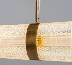 Suspension*Mullan Lighting Suspension, Ashford Linear, , LED, 2700K, 660 lm, Ø15cm, H120,9cm - laiton antique