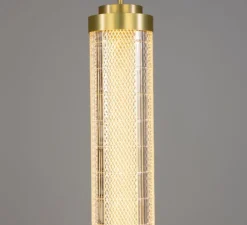 Suspension*Mullan Lighting Suspension, Ashford Vertical, , LED, 2700K, 660 lm, Ø15,4cm, H120cm - laiton satiné