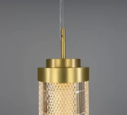 Suspension*Mullan Lighting Suspension, Ashford Vertical, , LED, 2700K, 660 lm, Ø15,4cm, H120cm - laiton satiné