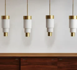 Suspension*Ebb and Flow Suspension, A-Spire, , LED, dim, 3000K, Ø14cm, H56cm - blanc, laiton brossé