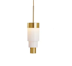 Suspension*Ebb and Flow Suspension, A-Spire, , LED, dim, 3000K, Ø14cm, H56cm - blanc, laiton brossé