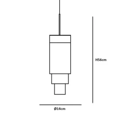 Suspension*Ebb and Flow Suspension, A-Spire, , LED, dim, 3000K, Ø14cm, H56cm - blanc, laiton brossé