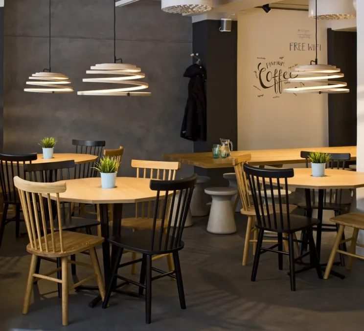 Suspension, Aspiro 8000, bouleau et noir, LED, 2850K, 650lm, Ø50cm, H35cm - Secto Design