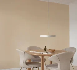 Suspension*Umage Suspension, Asteria Medium plus, , LED, 2400-2700-3000K, 1600lm, Ø43cm, H14cm - blanc perle et laiton