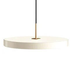 Suspension*Umage Suspension, Asteria Medium plus, , LED, 2400-2700-3000K, 1600lm, Ø43cm, H14cm - blanc perle et laiton