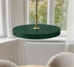 Suspension*Umage Suspension, Asteria Medium plus, , LED, 2400-2700-3000K, 1600lm, Ø43cm, H14cm - vert forêt et laiton