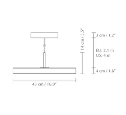 Suspension*Umage Suspension, Asteria Medium, et laiton, LED, 3000K, 1300lm, Ø43cm, H14cm - Olive