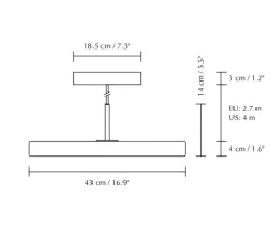 Suspension, Asteria Medium, anthracite, LED, 3000K, 1300 lm, Ø43cm, H14cm - Umage
