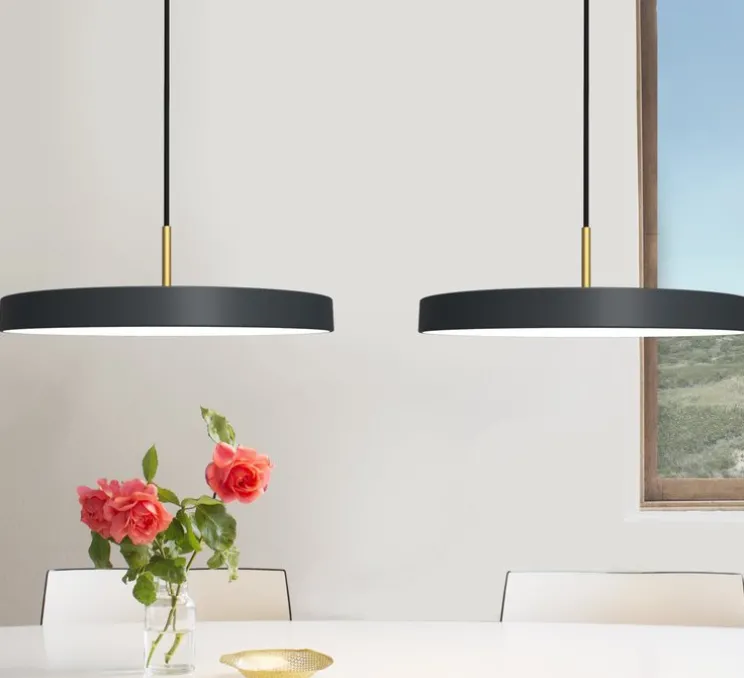 Suspension, Asteria Medium, gris anthracite, LED, 3000k, 1300lm, Ø43cm, H14,3cm - Umage