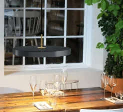 Suspension, Asteria Medium, gris anthracite, LED, 3000k, 1300lm, Ø43cm, H14,3cm - Umage