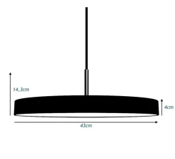 Suspension, Asteria Medium, gris anthracite, LED, 3000k, 1300lm, Ø43cm, H14,3cm - Umage