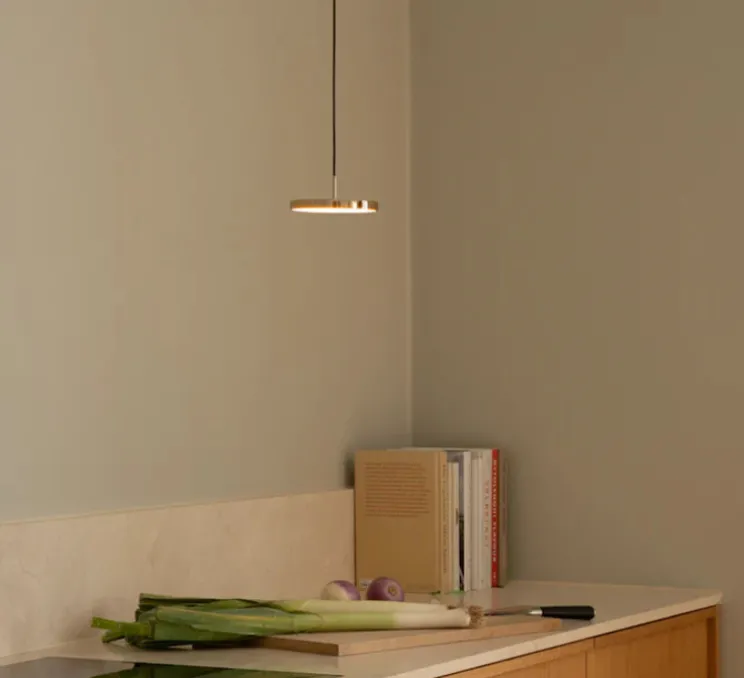 Suspension, Asteria Micro, laiton, LED, dim, 3000K, 450 lm, Ø15cm, H5,7cm - Umage