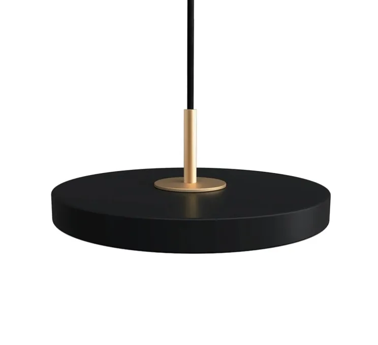 Suspension, Asteria Micro, noir, LED, 3000K, 450 lm, Ø15cm, H5,7cm - Umage