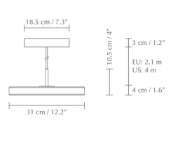 Suspension, Asteria Mini, olive et laiton, LED, 3000K, 1200lm, Ø31cm, H10.5cm - Umage
