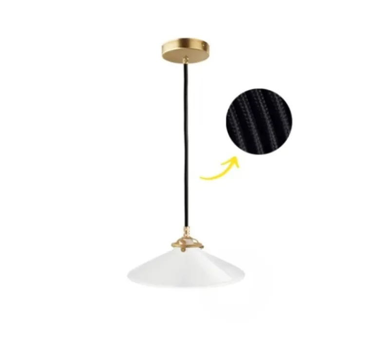 Suspension*Zangra Suspension, astrid.002, , L25cm, H7,5cm - blanc, laiton, noir