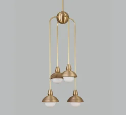 Suspension*Bert frank Suspension asymétrique, Quadruple, Eos, , Ø15,7cm, H90cm - Bert franck laiton brossé