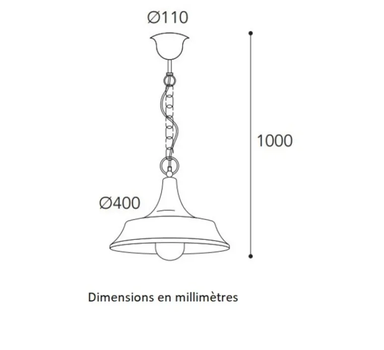 Suspension*Moretti Luce Suspension, Atelier 3147, laiton vieilli, IP44, Ø40cm, H100cm - Cuivre laiton vieilli