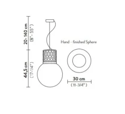 Suspension*Slamp Suspension, Atmosfera M, , Ø30cm, H44,5cm - chrome