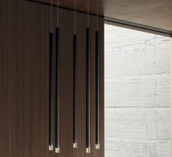 Suspension*Lodes Suspension, A-Tube Nano cluster 5 pièces avec rosace, , LED, 2700K, 450 lm, Ø10cm, H60cm - noir mat