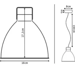 Suspension*Jieldé Suspension, Augustin 160, blanc, gris, Ø16cm, H17,1cm - blanc, argent intérieur