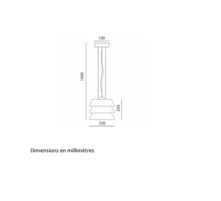 Suspension*Toscot Suspension, Aura 1240/32, , Ø32cm, H22cm - Brique mat, orange mat, abricot mat