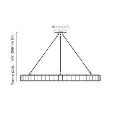 Suspension, Avalon Large, laiton satiné, LED, 2700K, Ø101cm, H7cm - CTO lighting