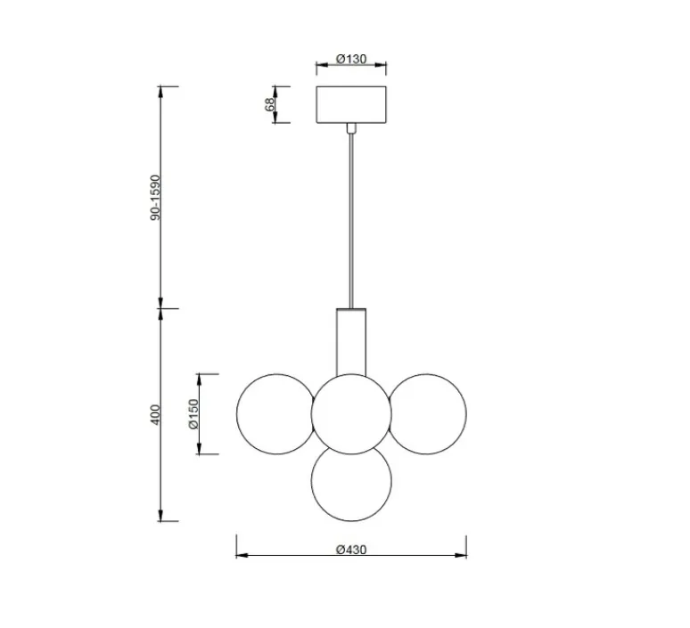 Suspension*Cobankeryd Suspension, Avenue 43, , Ø43cm, H40cm - laiton brossé