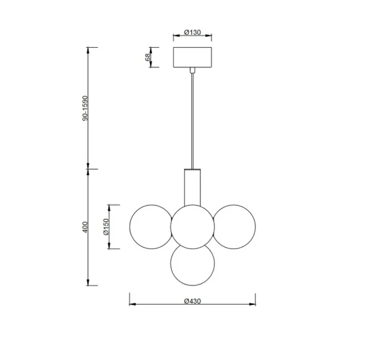 Suspension, Avenue 43, nickel, Ø43cm, H40cm - Cobankeryd
