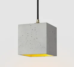 Suspension, B1, gris clair, intérieur cuivre, L14cm, H14cm - Gantlights