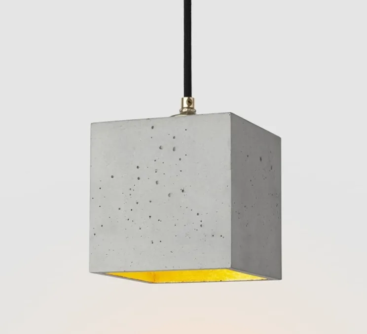 Suspension, B1, gris clair, intérieur cuivre, L14cm, H14cm - Gantlights