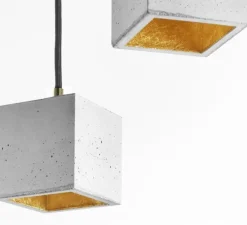 Suspension, [B6], gris clair, laiton, L10cm, H10cm - GANTLights