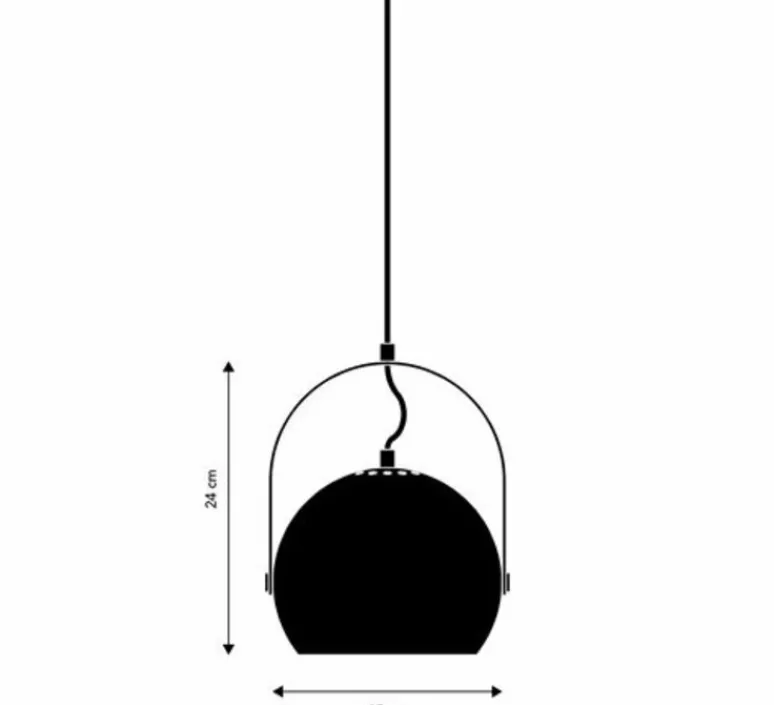 Suspension*Frandsen Suspension, Ball avec poignée, , Ø19cm, H24cm - noir mat
