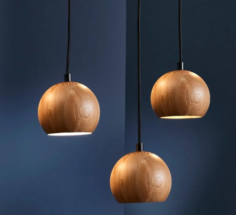 Suspension*Frandsen Suspension, Ball, bois de , Ø12cm, H10cm - chêne