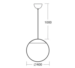 Suspension, Ball, IP40, noir, Ø40cm - Zangra