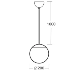 Suspension, ball, laiton, Ø20cm, H100cm - IP40 - Zangra