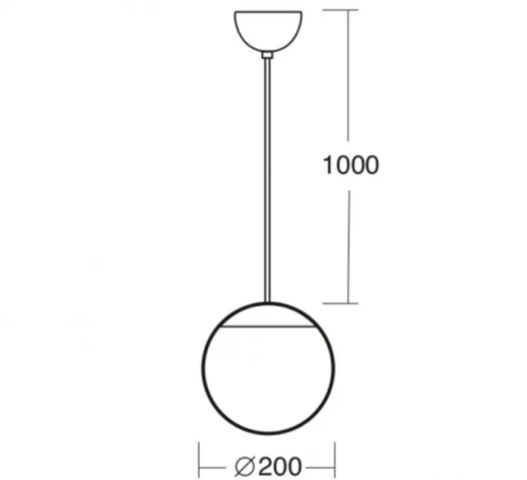Suspension, ball, laiton, Ø20cm, H100cm - IP40 - Zangra