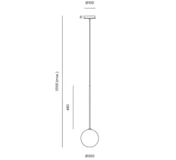 Suspension*Aromas del Campo Suspension, Ball, , Ø20cm, H68cm - noir mat