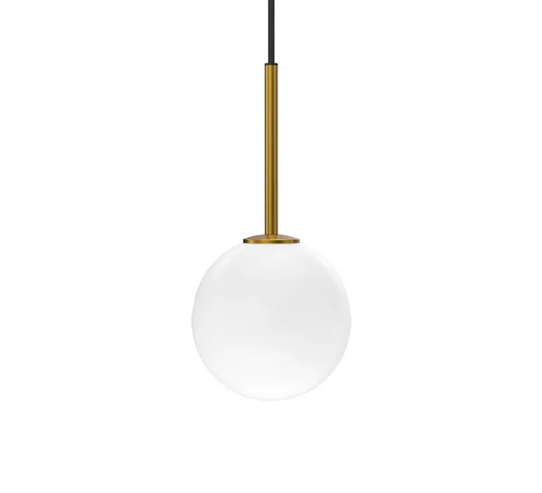 Suspension*Herstal Suspension, Ballon, , Ø14cm, H29,6cm - laiton, verre opalin