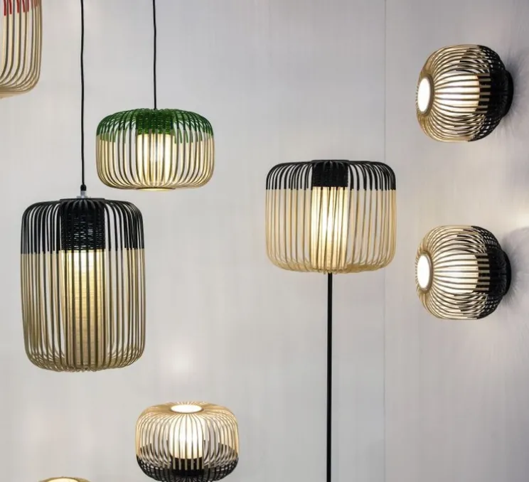 Suspension, Bamboo Light L, noir, H55cm, Ø38cm- Forestier