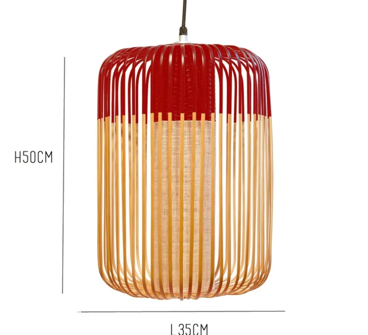 Suspension, Bamboo Light L, rouge, H50cm - Forestier