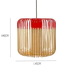 Suspension, Bamboo Light M, rouge, Ø45cm - Forestier
