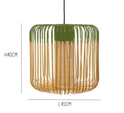 Suspension*Forestier Suspension, Bamboo Light M, vert, Ø45cm, H40cm - bambou, vert