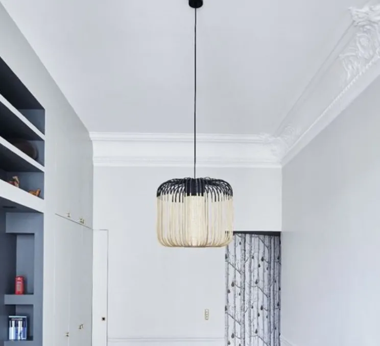 Suspension, Bamboo Light M, noir, H40cm, Ø45cm - Forestier
