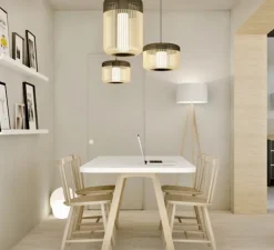 Suspension, Bamboo Light M, noir, H40cm, Ø45cm - Forestier