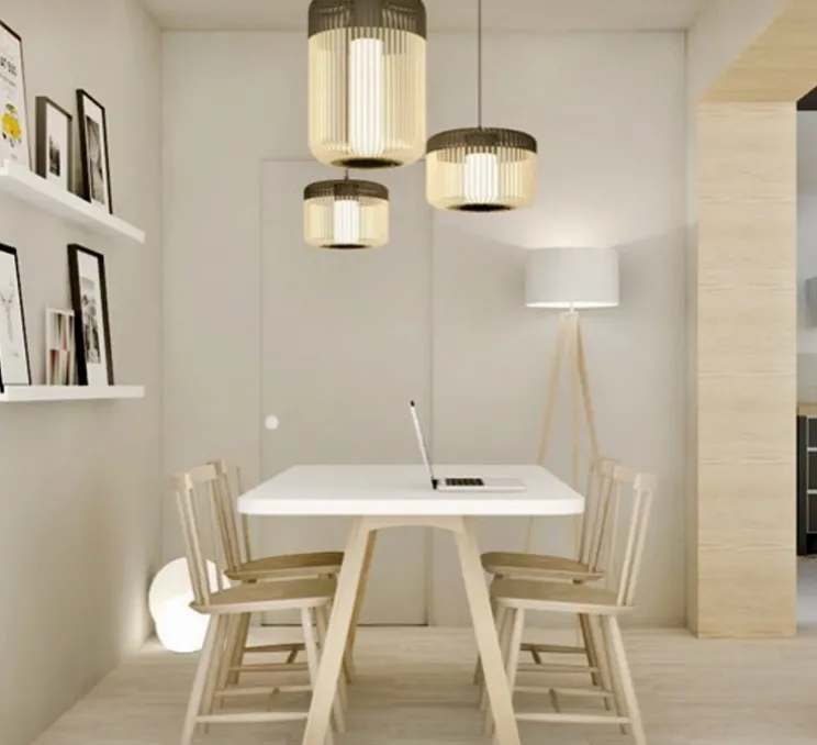 Suspension, Bamboo Light M, noir, H40cm, Ø45cm - Forestier